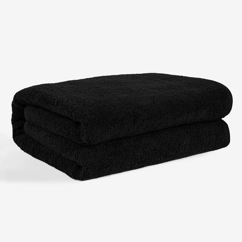 SALBAKOS 100% Turkish Cotton Jumbo Bath Sheet Towel Oversized 40x80 inch | Premium Hotel & Spa Quality, Soft, Absorbent, XL Bath Towels | Made in Turkey (Pack of 1, Black, Jumbo Bath Sheet) - Image 5